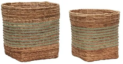 Hübsch Reveal Kurver Mint/Natur Sett av 2